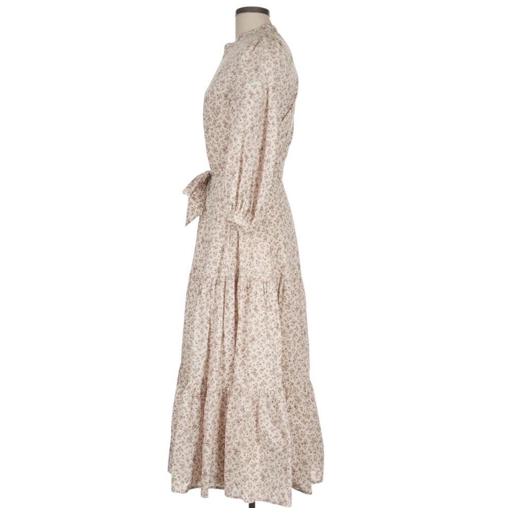 RALPH LAUREN POLO button up ditsy floral cotton tiered modest midi dress Size 6 - Picture 2 of 7